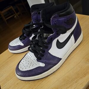 Nike High-Top Dunk Sneakers in Purple and White